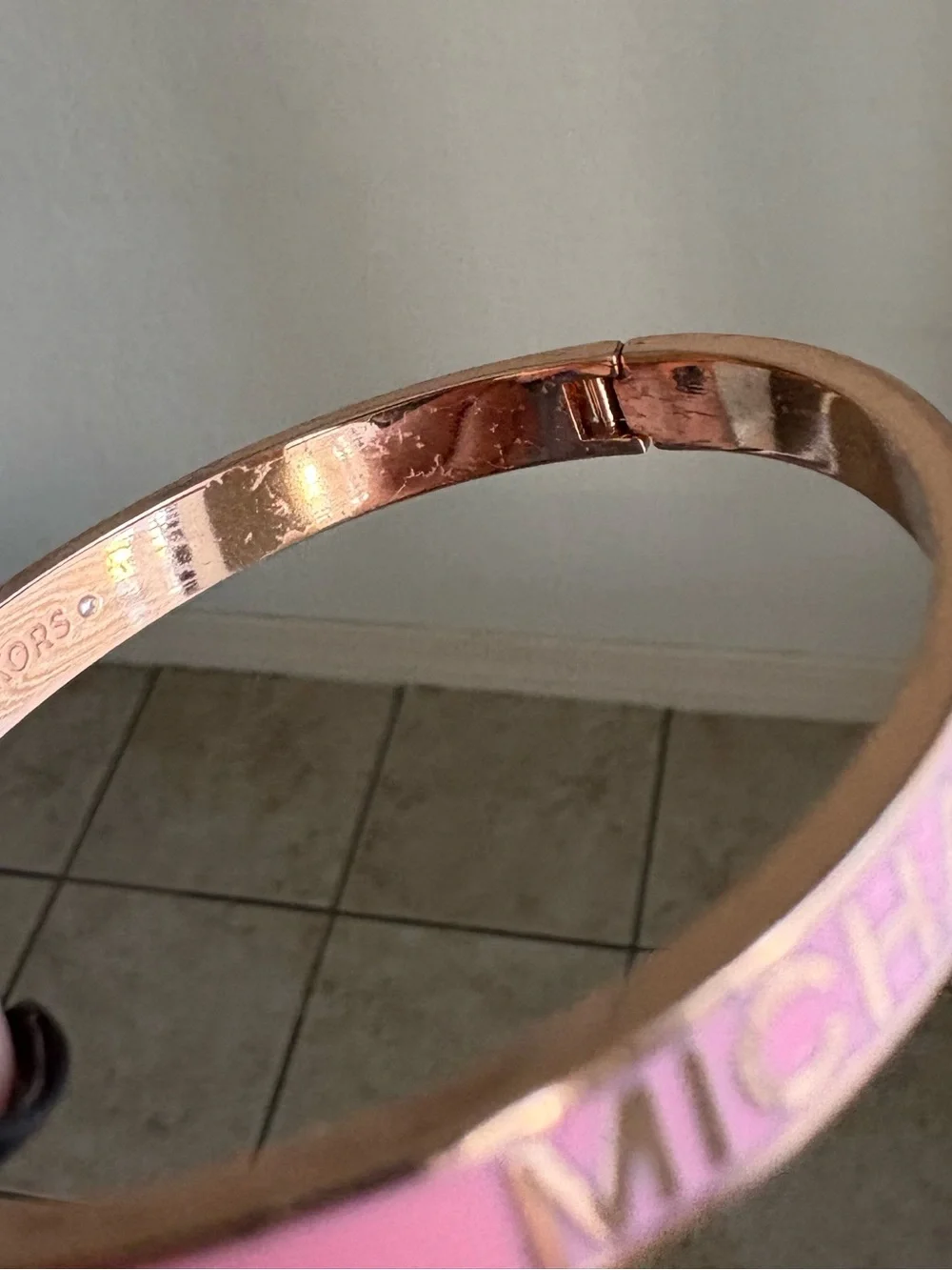 Michael Kors Pink Logo Bangle Bracelet